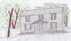 Sketch of Elderslie House in Virginia